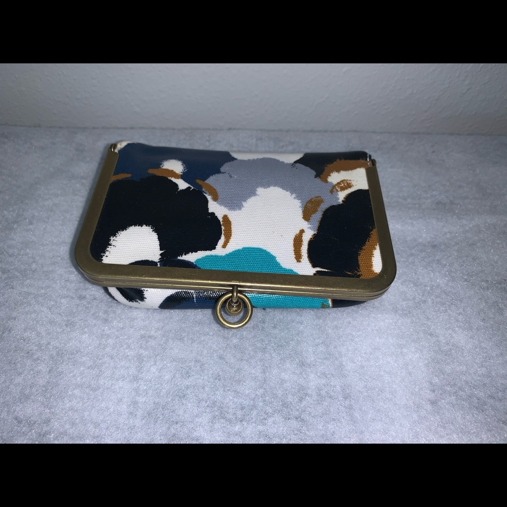 Fossil Multicolor Floral Clutch case Black, White, Teal, Gray, Brown